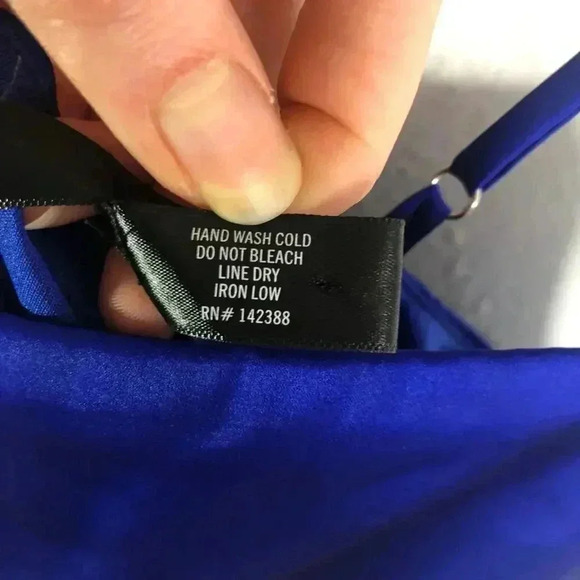 Aqua Electric Blue Satin Mini Dress Formal Cocktail Prom Women's Size M - Picture 10 of 10